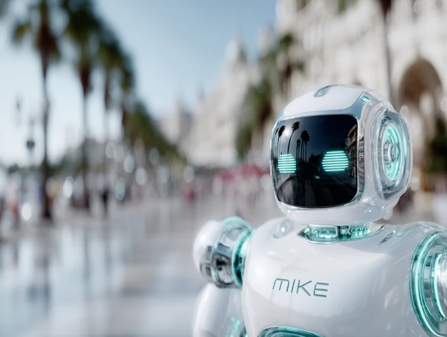 Friendly Robot Mike 3D Rendering on Florida Street