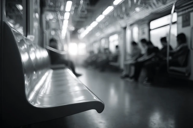 Korean Subway Priority Seat Empty Monochrome