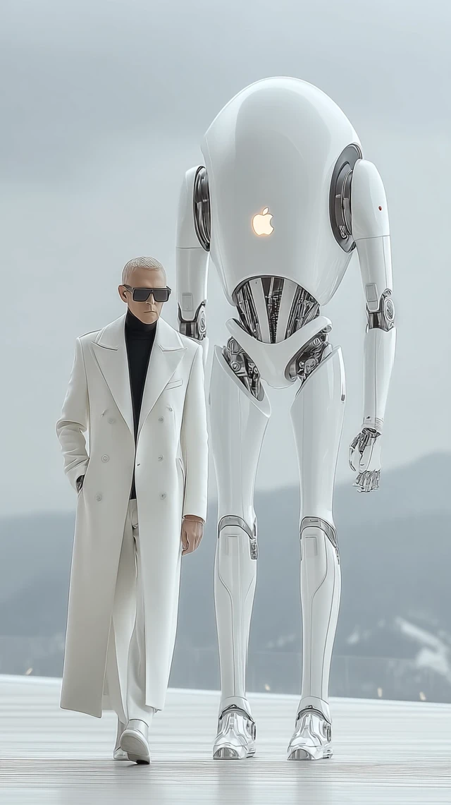 Tim Cook and Robot Apple Futuristic Vision