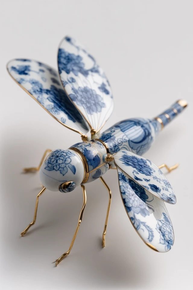 Porcelain Dragonfly Art Photography Macro Shot