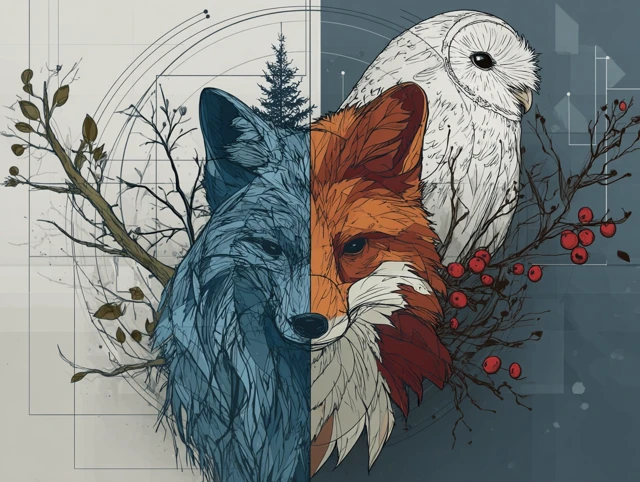 Forest Animals Logo: Fox, Owl, Deer - Minimalist Design