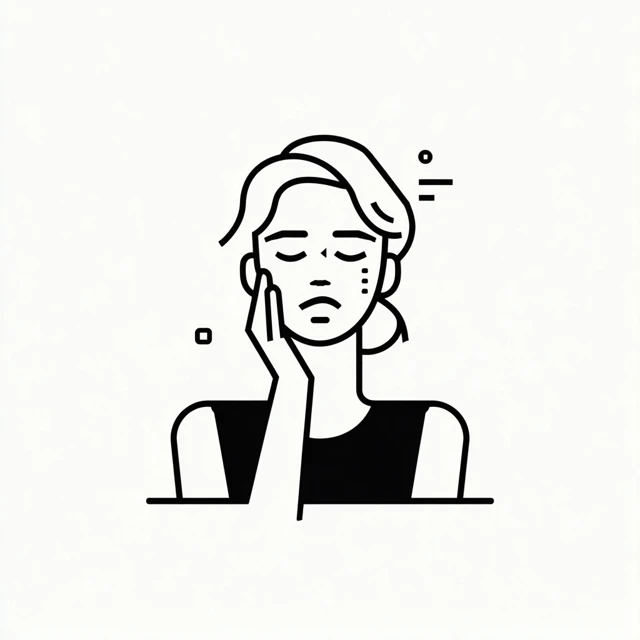 Simple Icon Woman Touching Cheek Face Angle