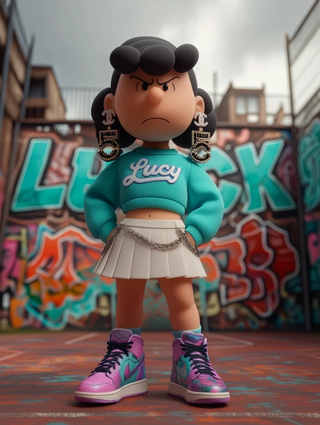 Lucy from Peanuts 3D Render in Streetwear