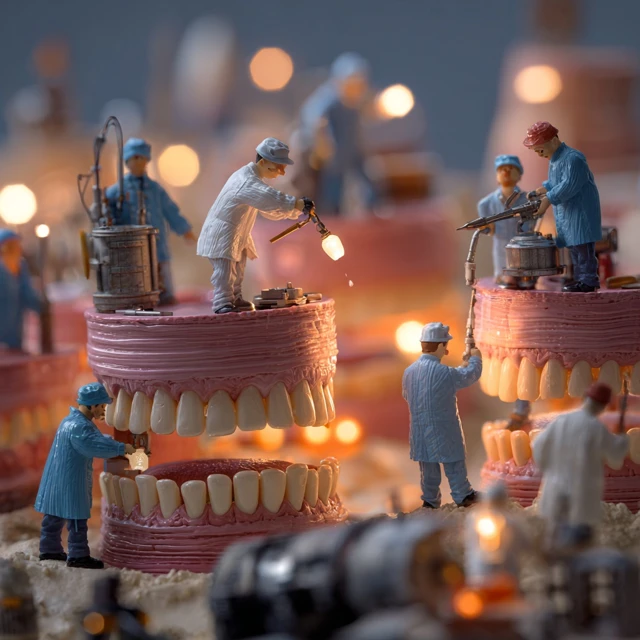 Miniature Diorama of Teeth Builders