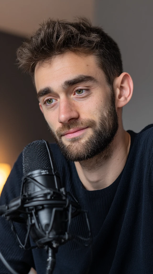 Podcast Portrait Young Man in Studio