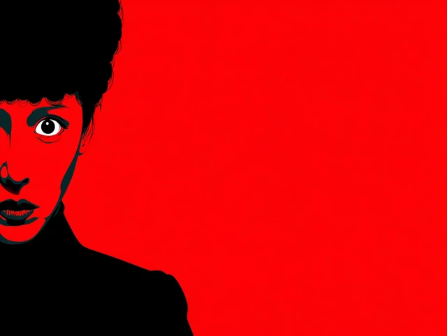 Japanese Woman Lofi Illustration in Red and Black