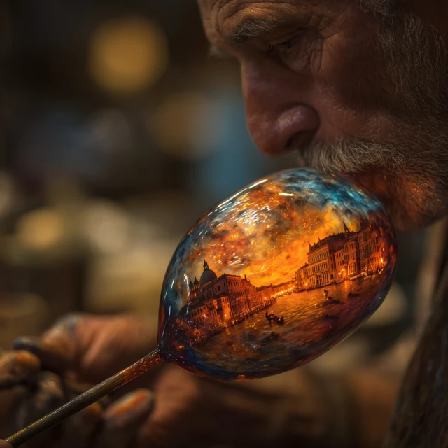 Venetian Glassblower Creates Floating Venice in Glass