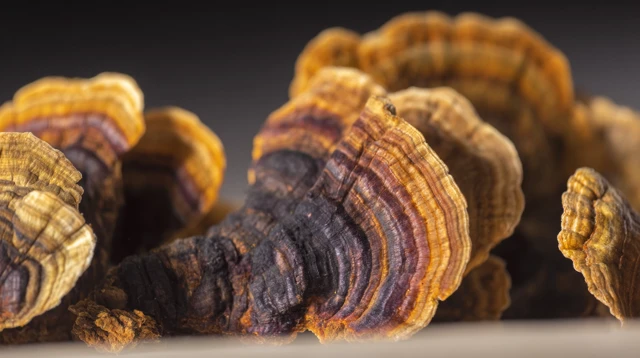 Turkey Tail Chaga Mushroom Closeup Organic Texture