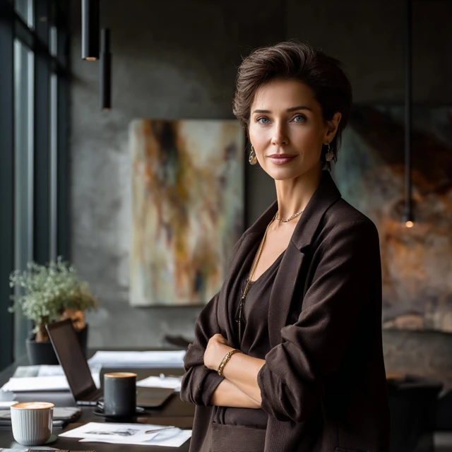 Professional Woman in Modern Office Setting
