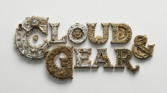 Cloud Gear Steampunk Logo Design