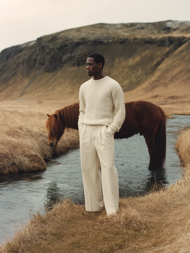Fashion Editorial African Model Iceland Minimalist