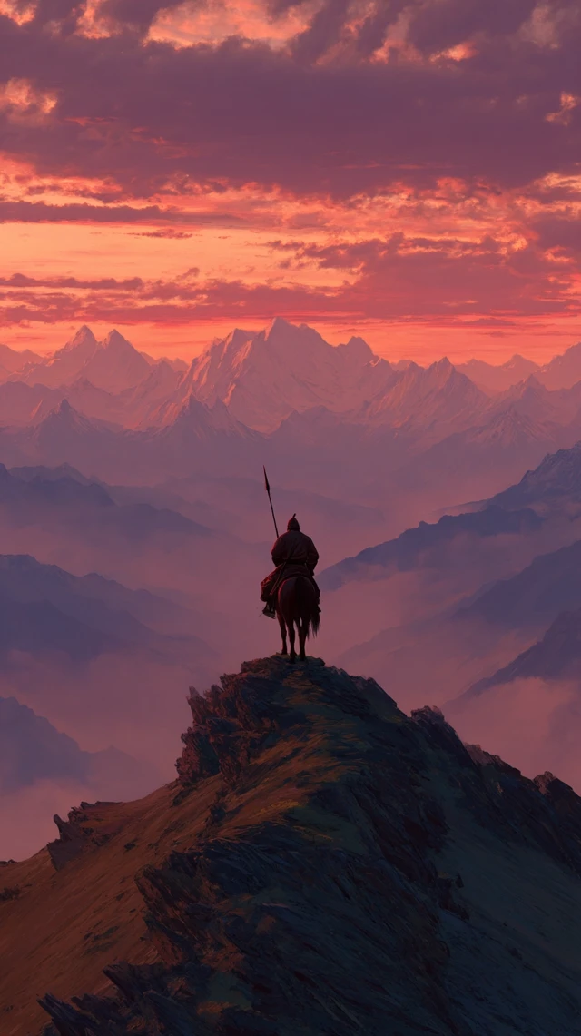 Genghis Khan Dawn Over Mountains New Beginnings