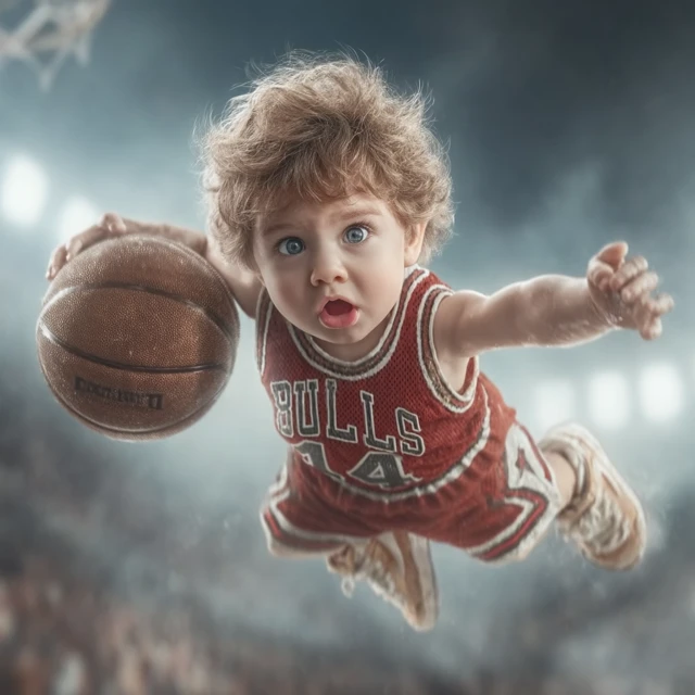 Baby Basketball Star Slam Dunk Photo