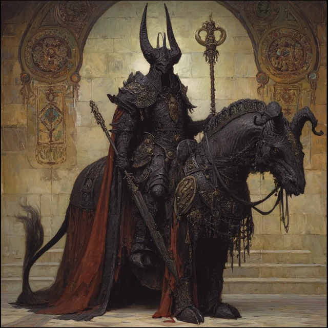 Luciferian Knight Artwork by Frank Frazetta