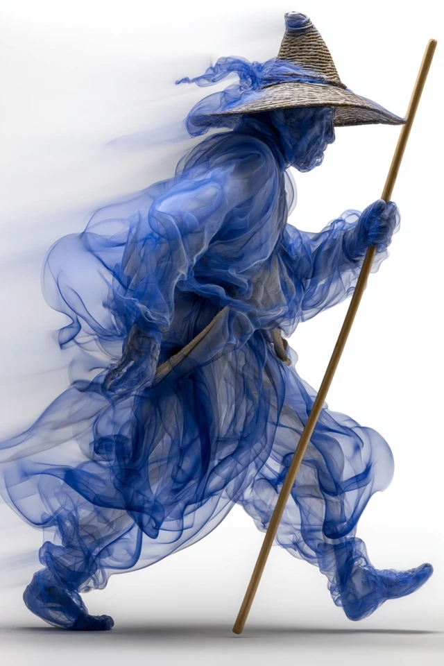 Fantasy Wizard in Smoke Graphic Novel Scene