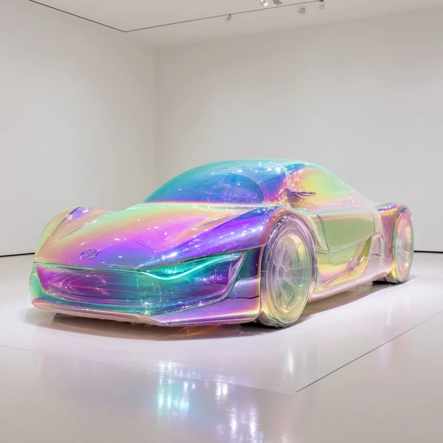 Iridescent Soap Car Concept Photorealistic