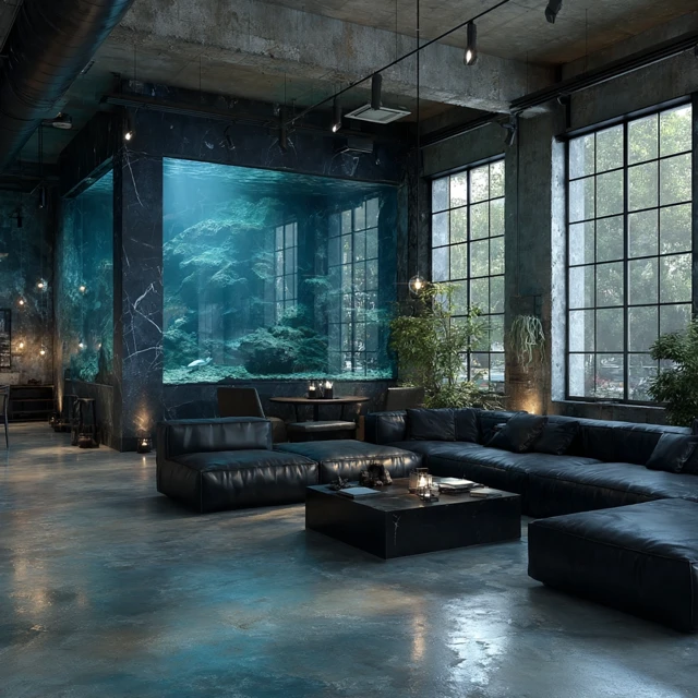 Tattoo Studio Interior Design Minimalist Black Furniture