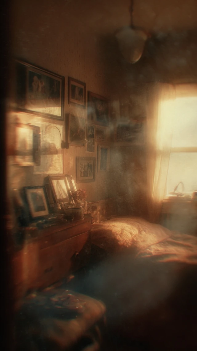 Nostalgic Childhood Room Faded Memories Warm Tones