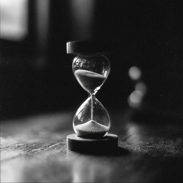 Black and White Hourglass Nostalgic Photo
