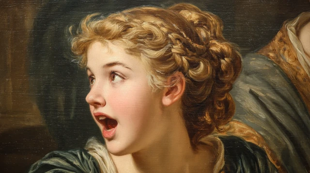 Blonde Woman Singing Oil Painting by Rubens