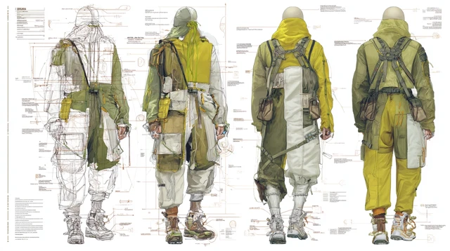 Bamboo Inspired Workwear Technical Fashion Design