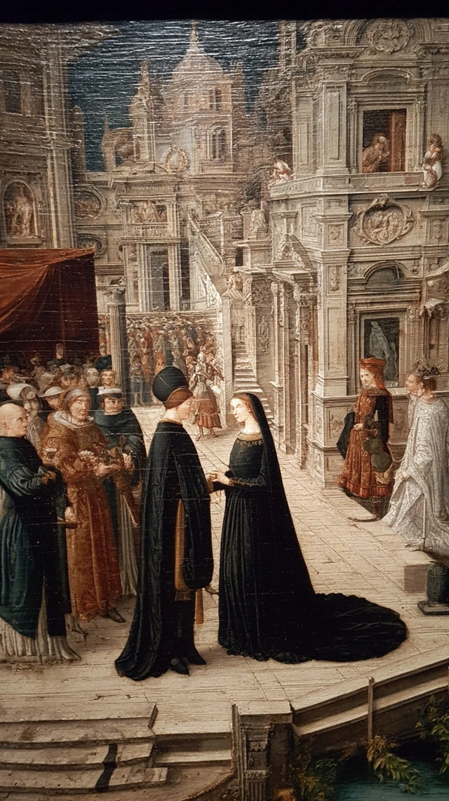 Renaissance Wedding Painting Couple Ceremony Art