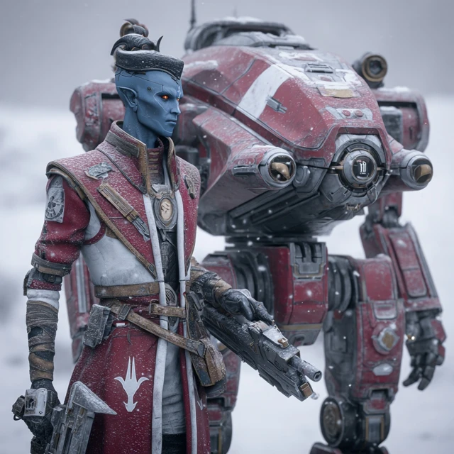 Shas''o Kelnar Starblade T''au Commander in Kryvash SciFi