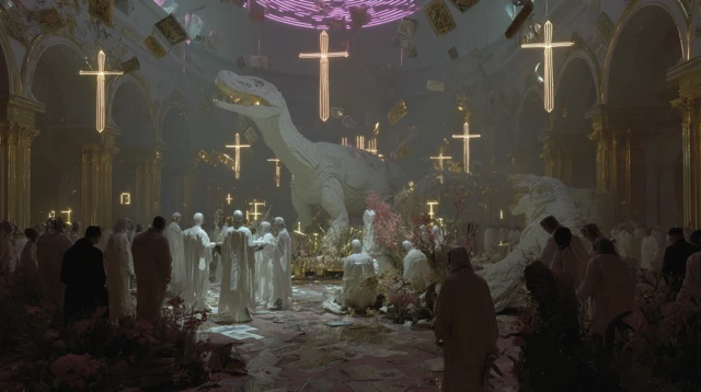 Cyber-Popes Blessing Apocalyptic Vision
