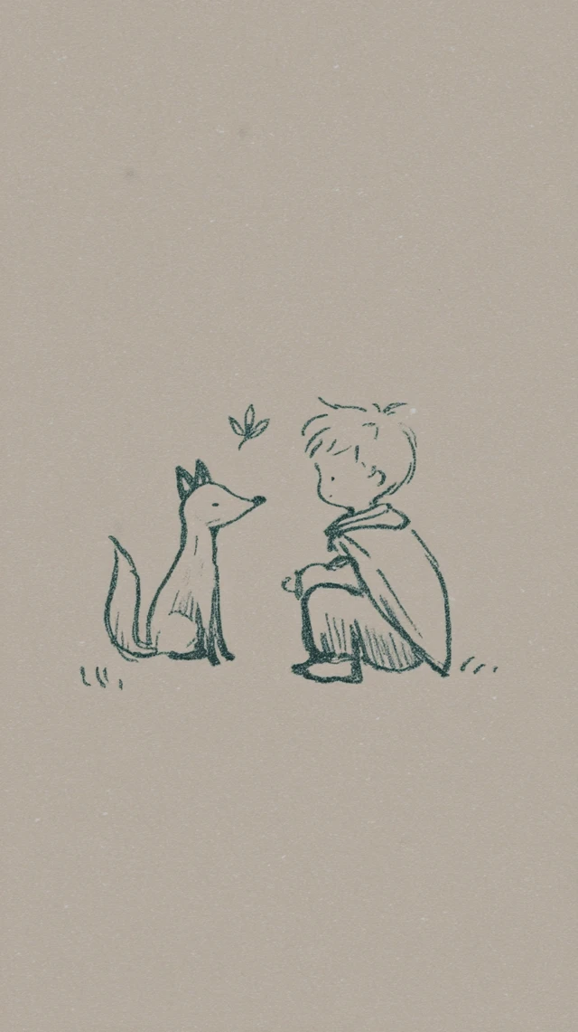 Le Petit Prince and Fox Illustration