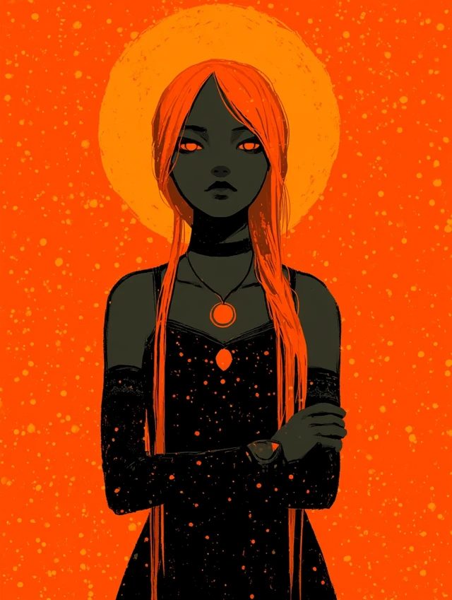 Grunge Vampire Bride with Orange Hair