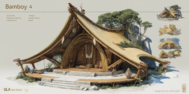 Bamboo Pavilion Design Tropical Architecture Exterior