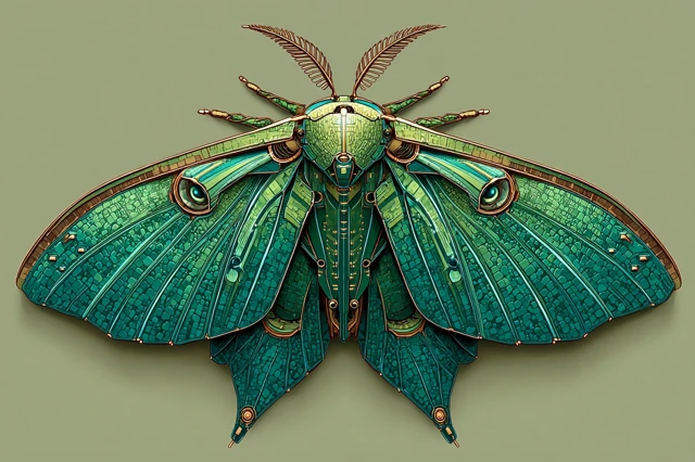 SciFi Luna Moth Mothership BioMimicry