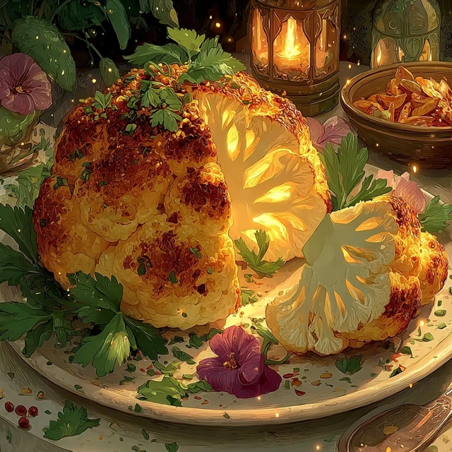 Roasted Cauliflower with Spiced Yogurt Crust Miyazaki