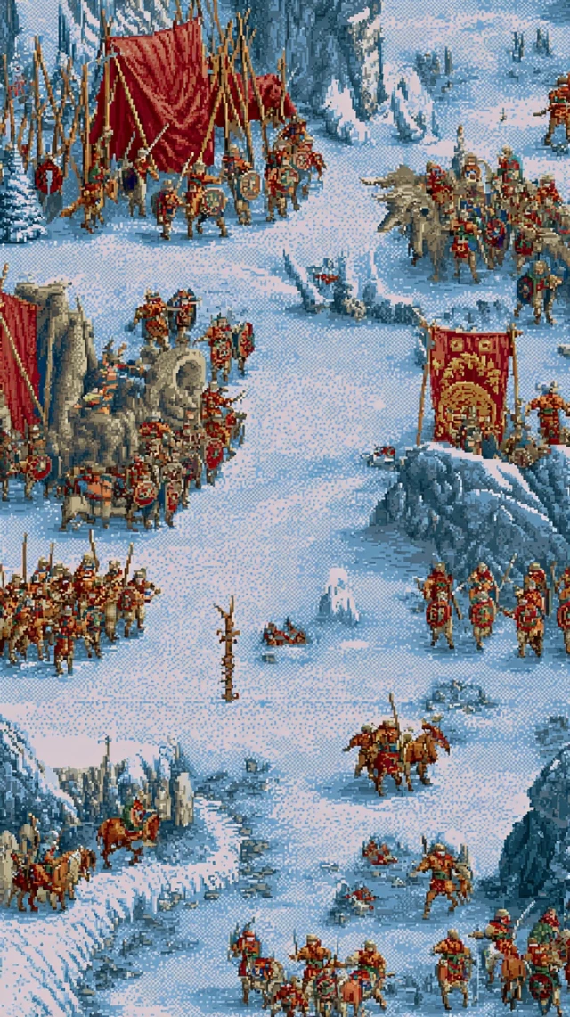 Viking Battle Scene SNES Screenshot