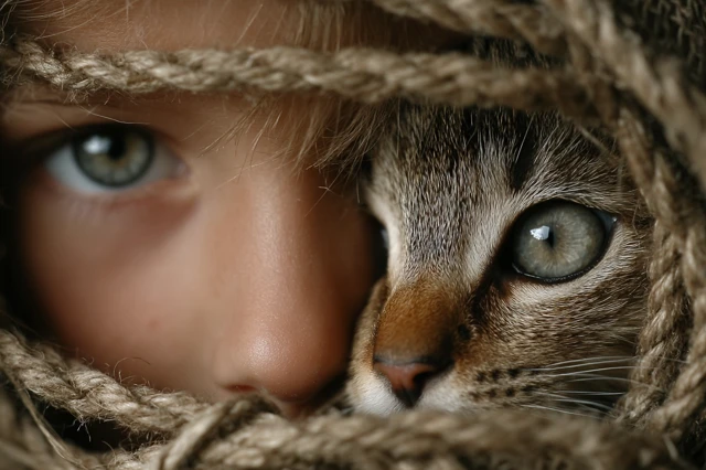 Boy and Cat Friendship Photography