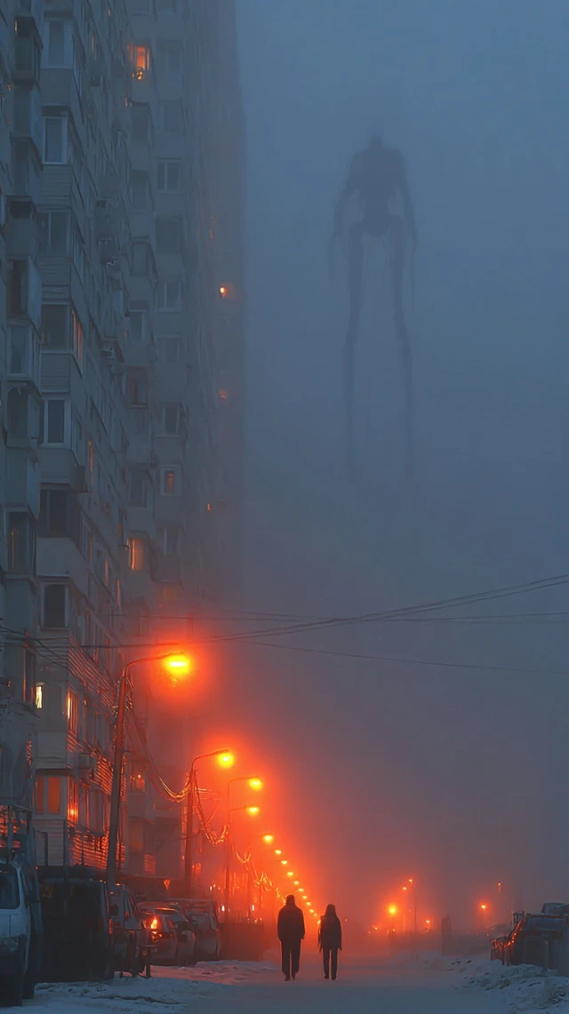 Mysterious Monster in Soviet City Fog