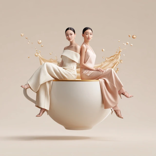Elegant Asian Models in Couture Editorial Photography