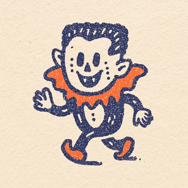 Vintage Halloween Mascot Cartoon Retro Diner Logo