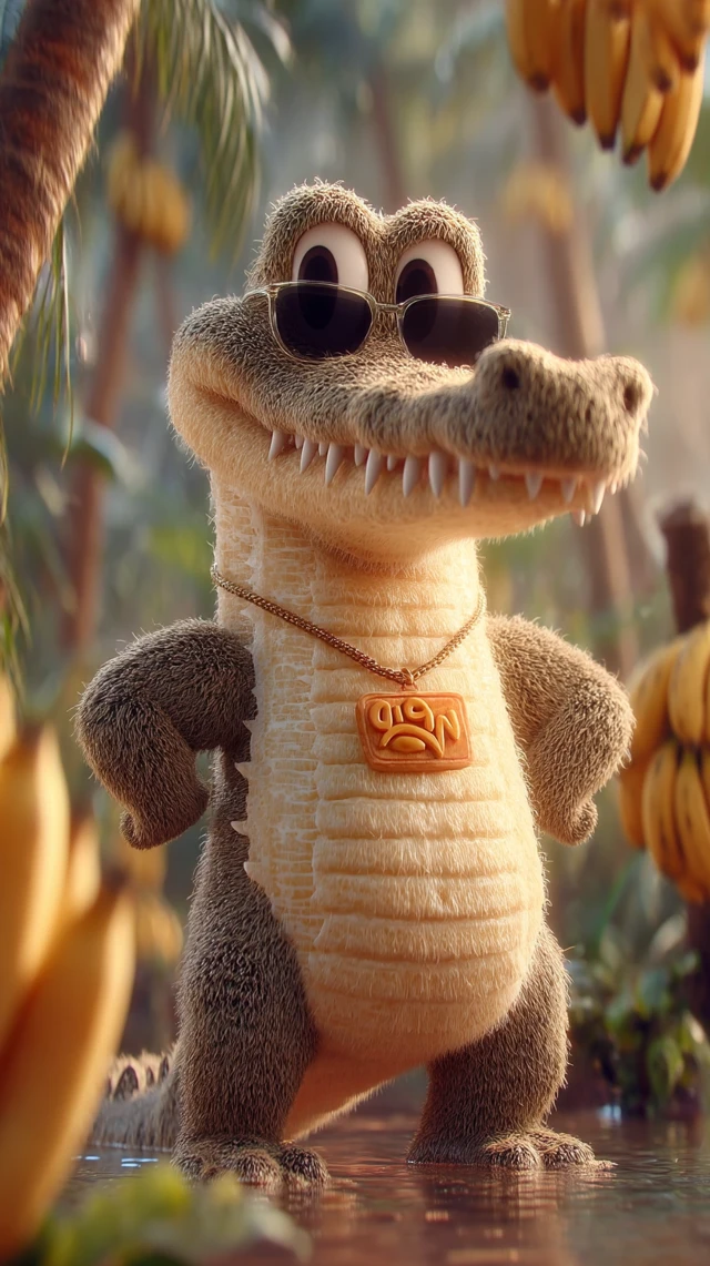 Cartoon Crocodile Banana Hybrid