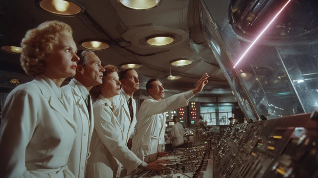 Retro Futuristic Observatory Interior Sci Fi