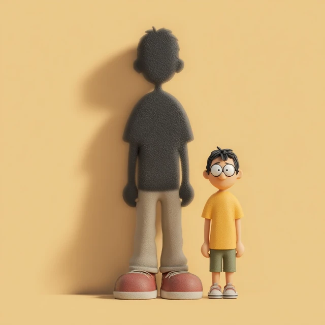 Man and His Shadow 3D Art