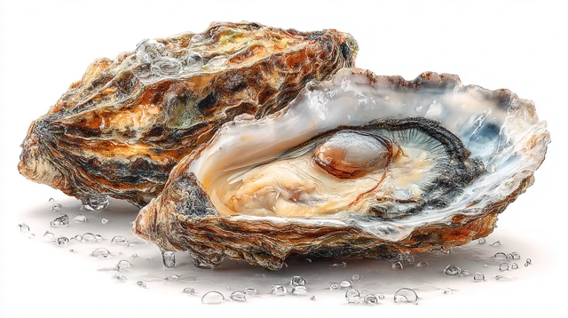 Fresh Oysters Food Photography White Background