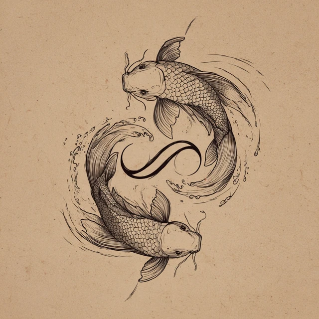 Koi Fish Tattoo Design Yin Yang Infinity Symbol
