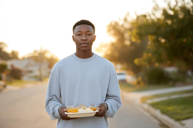 Kindness in Action Young Man Delivers Homemade Meals