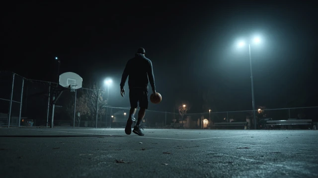 Basketball Player Night Shot Ultra Realistic