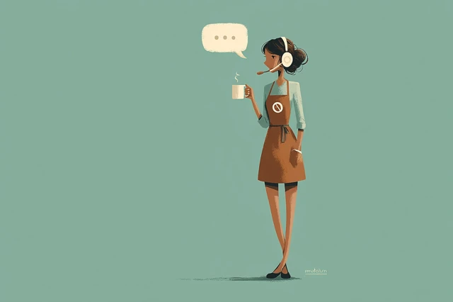 Coffee Shop Barista Illustration Vector Art