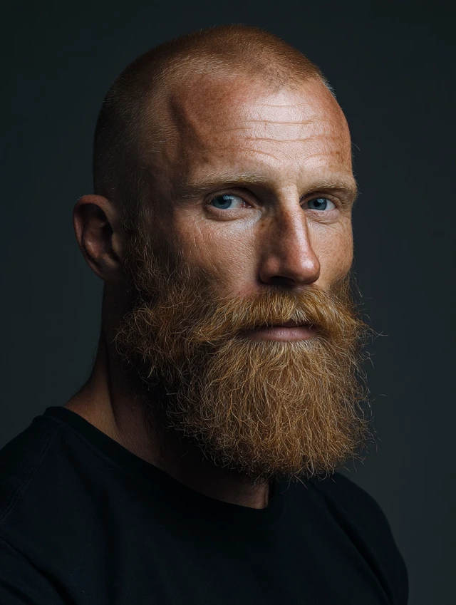 Portrait of a Red Haired Man Nordic Features