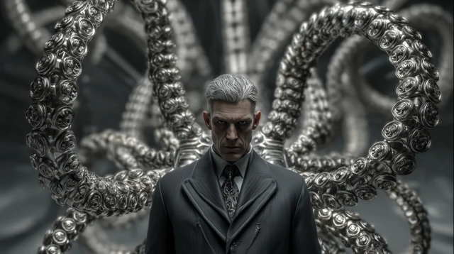 Mechanical Man with Robotic Arms