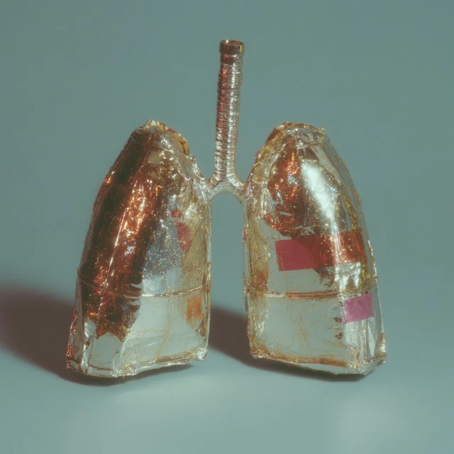 Mechanical Silver Lungs on a Table
