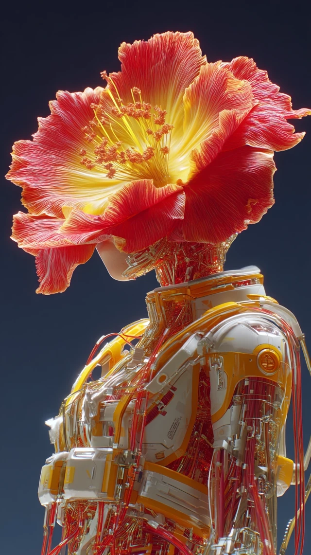 Sci-Fi Flower Female: Stunning 3D Character Model